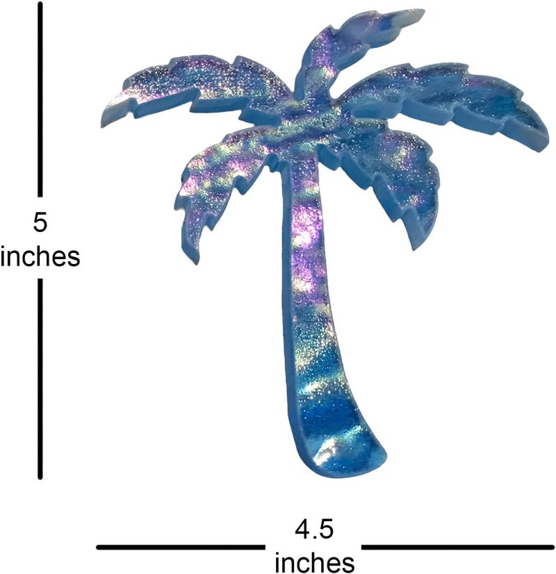Aquatic Custom Tile Palm Tree Glass Swimming Pool Step Marker Mosaic(5"x4.5", Deep Blue) (2 Pack) - Image 2